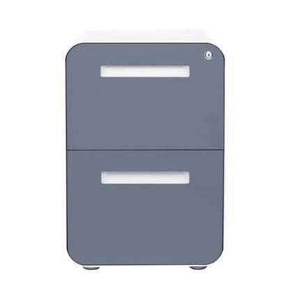 Laura Davidson Furniture Stockpile 2 Drawer Mobile File Cabinet with Lock - Under Desk Metal Filing Cabinet, Legal/Letter File Folders, Wheels and Stationary Feet, Pre-Assembled, Coastal Blue - color: Coastal Blue