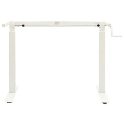 vidaXL Manual Height Adjustable Standing Desk Frame Hand Crank White | Easily change the height from 28 to 445 in, Modern look with a sleek white finish, Built from tough carbon steel - color: White