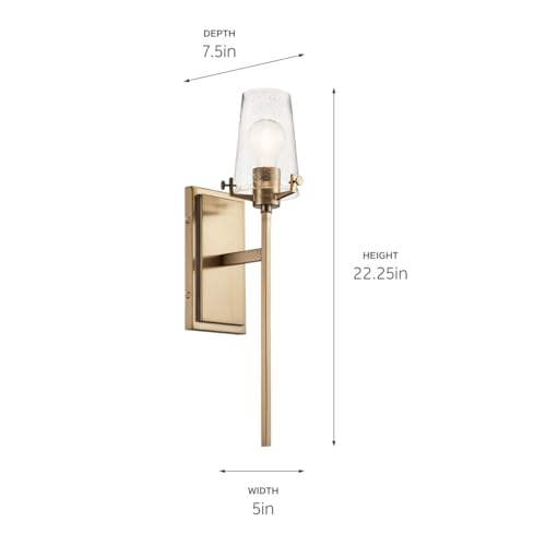 Kichler Alton 22" 1-Light Wall Sconce Light, Champagne Bronze