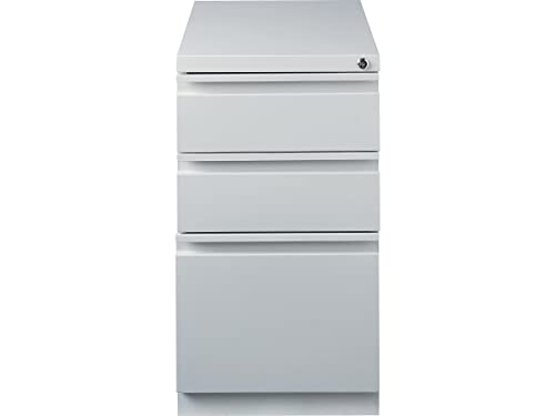 Staples 3-Drawer Vertical File Cabinet, Letter Size Documents, Lockable & Mobile, 23" D x 15" W x 27.75" H, Light Gray - color: Grey, size: 1 Pack, style: 23'' Depth