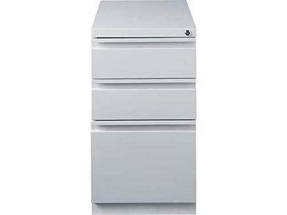 Staples 3-Drawer Vertical File Cabinet, Letter Size Documents, Lockable & Mobile, 23" D x 15" W x 27.75" H, Light Gray - color: Grey, size: 1 Pack, style: 23'' Depth