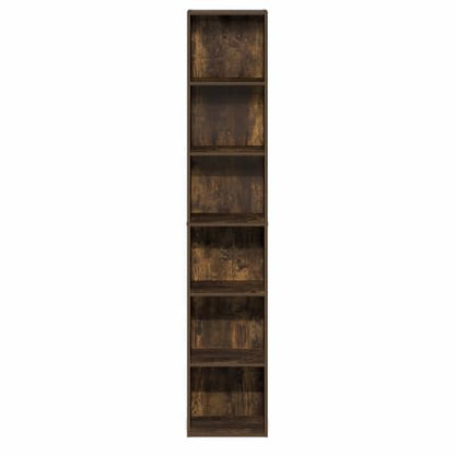 Furinno LUDER 6-Tier Narrow Book Shelf, Slim Bookshelf, Amber Pine - color: Amber Pine, size: 6-Tier, 12W