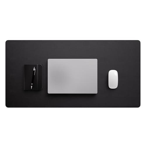 Jotsome Leather Desk Pad Mat, 34" x 17", Black | Non-Slip Desk Blotter Pad - Desk Protector for Office, Home, Laptop and Desktop - color: Black, size: 34" x 17"