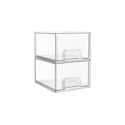 Vtopmart 2 Pack Small Clear Stackable Storage Drawers for Desk, Countertop | Hair accessories, Bathroom Makeup Accessorie Organizer, Plastic Bins For Desk, Vanity, Cabinet, Countertop Organization - style: 2pack-Clear