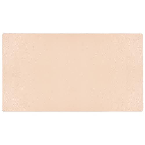 Nekmit Leather Desk Blotter Pad 36 x 20 Inches, Flat, Non-Slip, Waterproof, Apricot, Ideal for Office and Home and More - color: Apricot, size: 36" x 20"