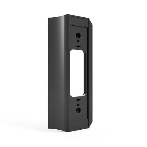 Hidden River Lab Premium Wall Plate Adapter for Wired Doorbell Pro (3rd Gen) - Proprietary Mounting Plate for Cleaner Install, Wiring Clearance & Single-Gang Box Coverage - Made in USA - Black