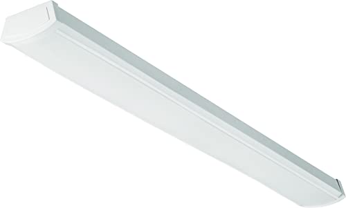 Lithonia Lighting 4' Low-Profile LED Wraparound Light Fixture, 4000K, 120V | 48-Inch LED Flush Mount Ceiling Light, 4000K Cool White Color Temperature, 120V (FMLWL 48 840) - color: 4000K Cool White, size: 48 inches, style: 120V