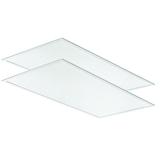 Lithonia Lighting CPX 2x4 LED Flat Panel Light, 2 ft. x 4 ft. LED Light Panel, Ceiling Lighting Fixture for Shop Lighting, 4000 Lumens, 4000K Cool White, Non-Dimming, Smooth Satin Lens, 2-Pack - color: 4000K | Non-Dimming Luminaire, size: 2 ft. x 4 ft., s