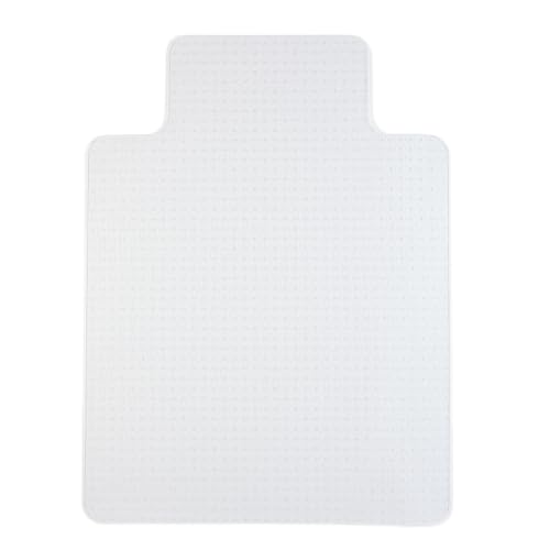 Staples Office Chair Mat, Clear, 35.5x47.5 Inch, Flat-Pile Carpet, with Lip | Extended under-desk coverage for smooth chair glide on carpeted office floors. - size: 35.5" x 47.5", style: Flat-Pile
