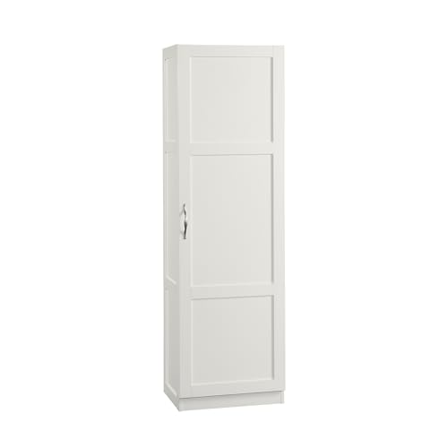 Sauder Miscellaneous Tall Storage Cabinet, Kitchen Pantry, Single Door with Adjustable Shelves, White Finish - color: White