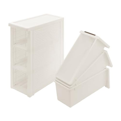 3 Drawers Narrow Storage Cabinet, 3 Tiers Slim Bathroom Storage Cabinet, 16.5" L X 7.5" W X 22.2" H Slim Rolling Cart for Living Room, Kitchen, Bathroom, Office - size: 3 Tiers