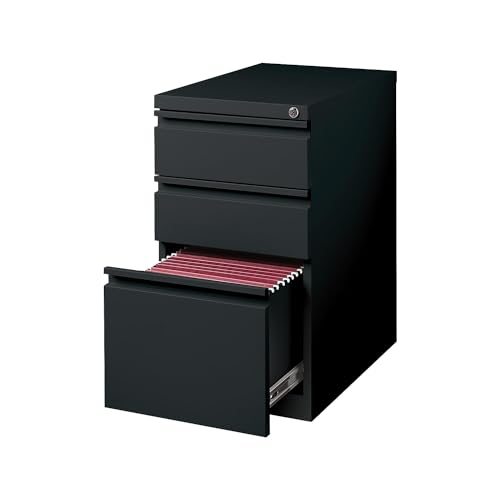 Staples 3-Drawer Vertical File Cabinet, Letter Size Documents, Lockable, 19.88" D x 15" W x 27.75" H, Black - color: Black, size: 1 Pack, style: 20'' Depth