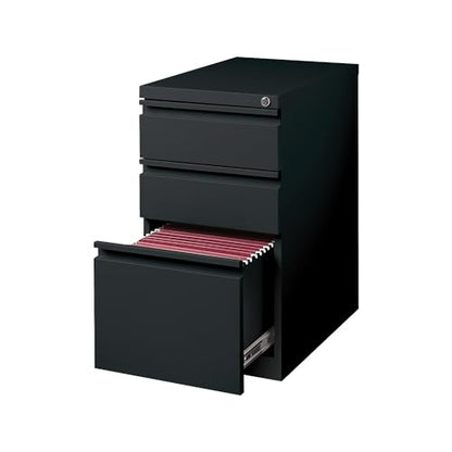 Staples 3-Drawer Vertical File Cabinet, Letter Size Documents, Lockable, 19.88" D x 15" W x 27.75" H, Black - color: Black, size: 1 Pack, style: 20'' Depth
