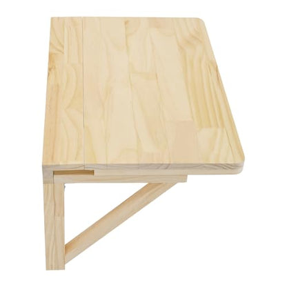 Wall Mounted Folding Table, 31.5x23.6in Fold Down Wall Mounted Desk, Wooden Folding Workbench, Multi-use Foldable Table for Dining Laundry Kitchen Office