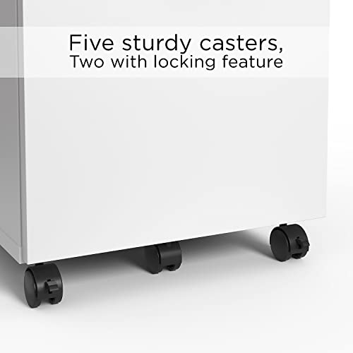 Union & Scale Mobile Pedestal File Cabinet with Wheels, 3-Drawer, Letter/Legal Compatible, White - size: 2 Pack, style: White