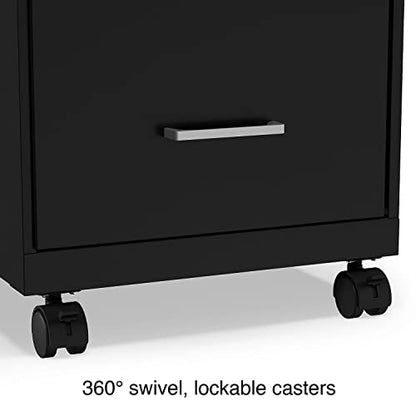 Staples 2-Drawer Vertical File Cabinet, Letter Size, Lockable, Black - color: Black, style: 1 Pack