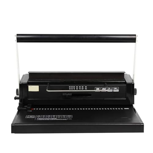 Binding Machine, 34 Hole Manual Wire Coil Puncher, Adjustable Margin Document Binder for A4 Paper Office School File Book Binding