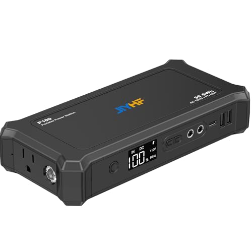 JIYHF Portable Power Bank with AC Outlet, 99.9Wh Fast Charging Battery Pack - style: P100 Black