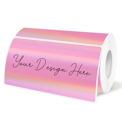 2x4 Inch Holographic Thermal Labels, Pink Direct Thermal Stickers Label, Self-Adhesive Glitter Thermals Printer Sticker Labels, Perforation Line Design- 200Pcs/ 1 Roll - color: Holographic Pink, size: 2*4 inch