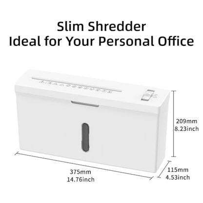 Slim Small Shredders for Home Use, Personal Paper Shredder Compact for Desk, P-5 High-Security Micro-Cut Slim Desktop Shredder, Quiet & Jam Proof, 2-A4-Sheet, Overheat Protection