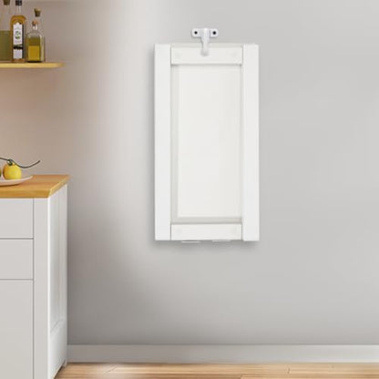 Wall Mounted Folding Table Foldable L-Shape Desk Fold Down Work Bench for Kitchen Laundry Room Restaurant Office 29.52 * 15.75 * 29.13in (White) - color: White