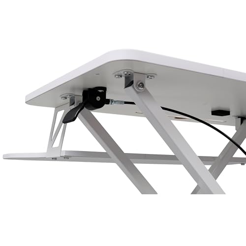 Standing Desk Converter, 32" Wide, Height Adjustable Sit Stand Up Desk Riser with Keyboard Tray, Desktop Workstation for Home Office Computer Laptop, White - color: White