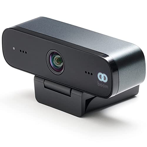 Boom MINI Full HD 1080p Webcam with 90° Wide-Angle Lens, Dual Noise-Reducing Mics, Autofocus, Low-Light Optimization, USB Plug-and-Play for Zoom/Teams/Meet – PC/Mac Laptop Camera