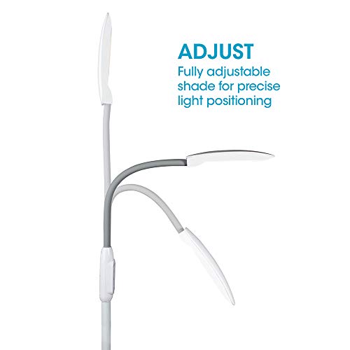 OttLite LED Floor Lamp with USB Port, White - color: White