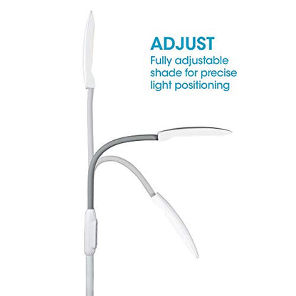 OttLite LED Floor Lamp with USB Port, White - color: White
