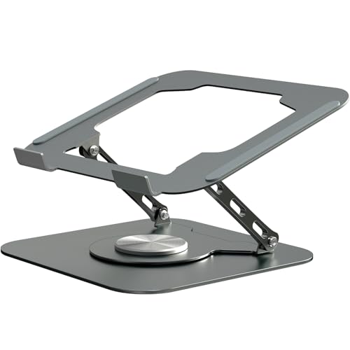Adjustable Laptop Stand for Desk, 360 Rotating Base, Foldable (10-17.3'') | Ergonomic Laptop Holder for Desk, Foldable Portable for Office & Home Compatible with MacBook Air Pro, Dell, HP (10-17.3'')