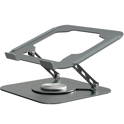 Adjustable Laptop Stand for Desk, 360 Rotating Base, Foldable (10-17.3'') | Ergonomic Laptop Holder for Desk, Foldable Portable for Office & Home Compatible with MacBook Air Pro, Dell, HP (10-17.3'')