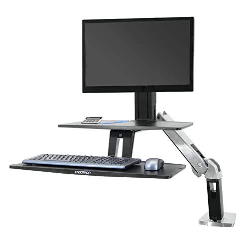 Ergotron – WorkFit-A HD Single Monitor Standing Desk Converter, Sit-Stand Workstation for Tabletops – 10 to 20 lbs, Suspended Keyboard Tray - size: 10-20 lbs, style: Suspended Keyboard Tray