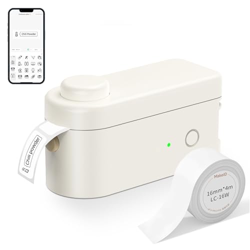 Makeid Lightweight Label Maker with Cutter L1-C Bluetooth Printer