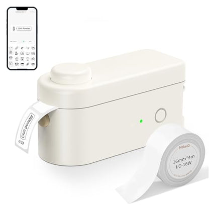 Makeid Lightweight Label Maker with Cutter L1-C Bluetooth Printer