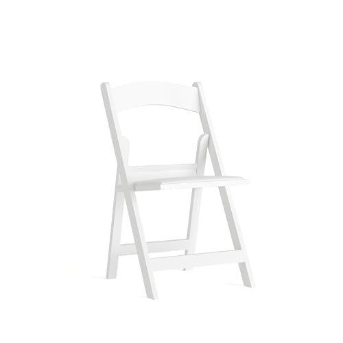 Flash Furniture Hercules™ Series Folding Chair - White Resin - 1000LB Weight Capacity Comfortable Event Chair - Light Weight Folding Chair - color: White, size: Set of 1, style: Classic