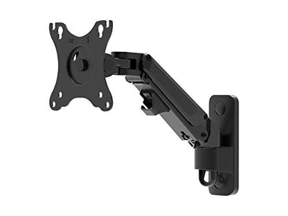 Monoprice Full Motion Wall Mount - for Monitors Up to 27 Inch, Adjustable Gas Spring, 1-Segment, Supports Max Weight 15.4 Pounds, Black - Workstream Collection - style: 1 Segment