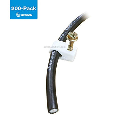 STEREN Coaxial Cable Clips - Cable Holders - White - 200 Pack - color: White, size: 200 Count - Single Cable