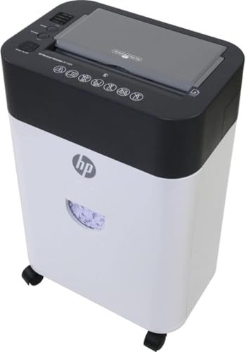 HP - Micro Cut Paper Shredder, 9-Sheet Manual, 100-Sheet Auto Feed | Micro Cut High Security Shredding, Auto Feed And Manual Capacity, Jam-Resistant Performance, Rolling Casters, Midsize Design - size: 100 Sheet