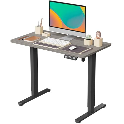 JOY worker Electric Small Standing Desk, 35" Whole Piece Height Adjustable - color: Grey, size: 35" * 20"
