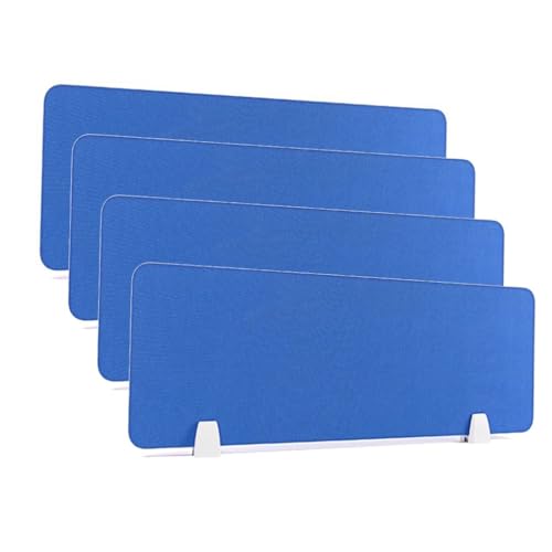 Desktop Privacy Divider Panel Set of 4 Acoustic Freestanding Desk Partitions for Reducing Noise and Visual Distractions Blue 30X100CM - color: Blue, size: 30X100CM