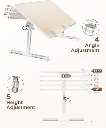 Laptop Desk Table, SAIJI Laptop Stand, Portable Lap Desks - color: Teak, size: 20.5*11.8 inches
