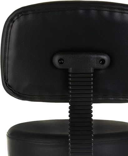Amazon Basics Multi-Purpose Adjustable Drafting Spa Bar Stool with Sturdy Foot Rest, Back Support Cushion, 360° Swivel and Wheels, Black