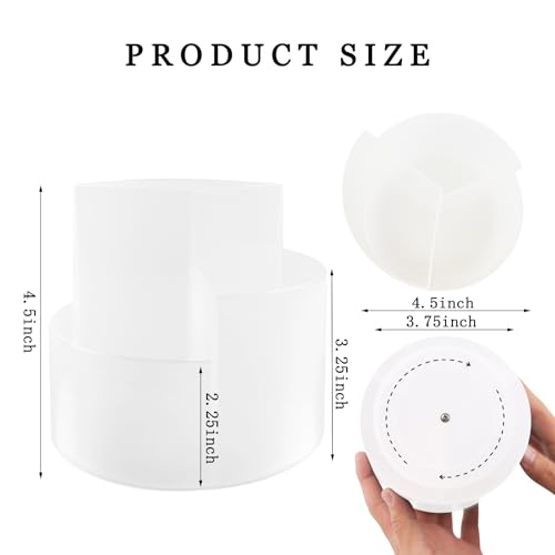 Newkita Desk Pen Holder, 3 Slots 360-Degree Rotating Desktop Storage Organizer, Desk Accessories for Art Supplies (Clear)