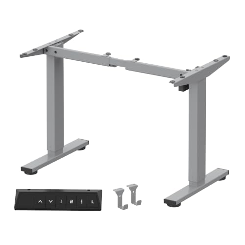 FLEXISPOT EN1 Height Adjustable Standing Desk Frame, Gray | Memory Controller, Electric Sit Stand Desk Base, Home and Office, Frame Only - color: Grey, size: Standard
