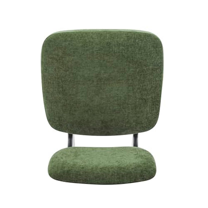 Christopher Knight Home Mores Low Profile Accent Chair Set of 2, Modern Living Room Armless Lounge Chair, Fabric Comfy Reading Chair for Bedroom, Wooden Frame and Thick Padded Seat, Black+Green - color: Black+green