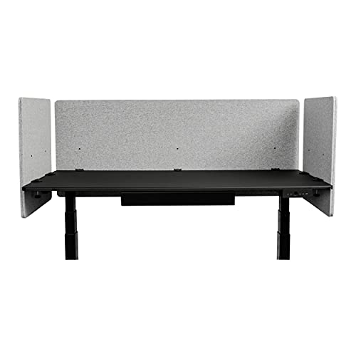 Stand Up Desk Store ReFocus Clamp-on Acoustic Desk Divider Privacy Panel that Reduces Noise and Visual Distractions (Cool Gray, 59" x 23.6", 23.6" x 23.6", & 23.6" x 23.6") - color: Cool Gray, size: 60" Set