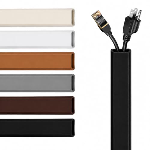 TV Cord Hider – Flexible Wall Cord Cover Slim Design Silicone Cable Raceway - Self Adhesive, Cut to Size Design for Hiding Wires on Wall - Clean Home Setup Cable Concealment (Black, 10 Feet) - color: Black, size: 10 Feet