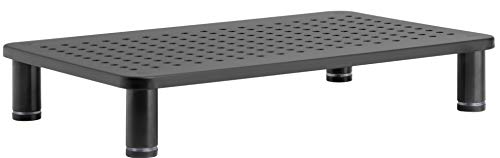 Husky Mounts Monitor Riser Laptop Stand, Adjustable Legs, Stackable, 14.5 x 9.25 x 3.125 Inches Max Height, Matte Black Steel, 1 Stand - size: Single Pack