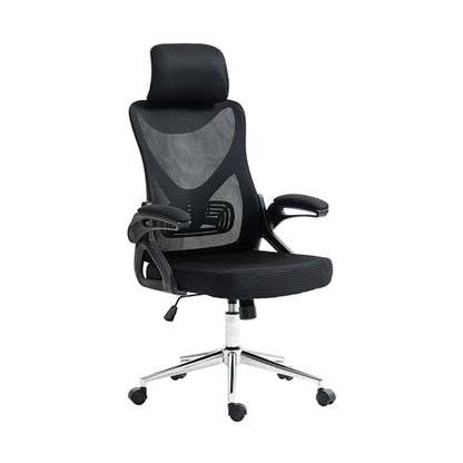 Techni Mobili High Back Mesh Office Chair w/Lumbar Support,Ergonomic, Black