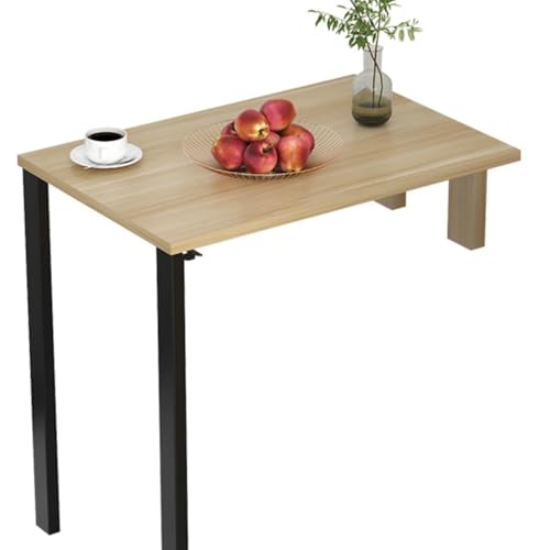 Fold Down Work Table,Wall Mounted Folding Table, Wall Collapsible Desk,Flip-up Dining Table Wood Drop-Leaf Desk with Support Legs, Livingroom Kitchen Laundry Room Restaurant Office Wall Table(Black,80 - color: Black, size: 80*30*80cm/32*12*32in